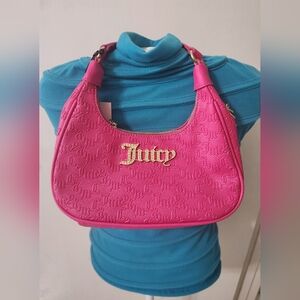 Juicy Couture Pink Flash Charmed Shoulder Gold Chain Bag With Strap